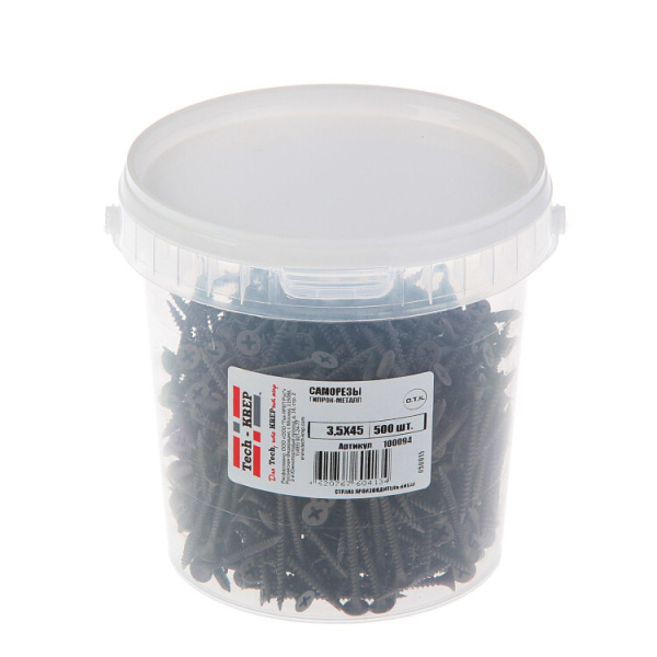 Саморез ШСГМ 3,5х45 (500 шт) - ведро ( 1,038 кг) | 100094 | Tech-KREP