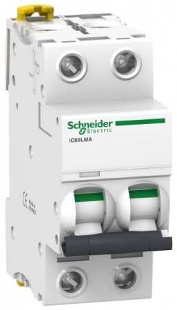 Выключатель автоматический двухполюсный iC60LMA 12,5А MA 25кА | A9F90282 | Schneider Electric