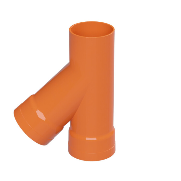 Тройник для двустен. труб. 45 град.. полипропилен. желтый. д.160 | 019160 | DKC