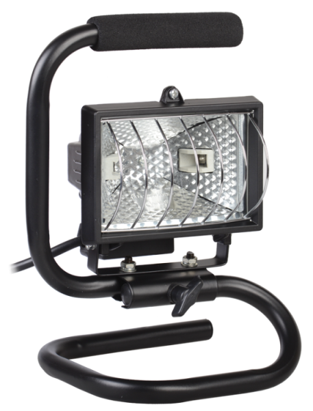 Прожектор галогенный ИО 150П 150Вт IP54 черный, переноска | LPI03-1-0150-K02 | IEK