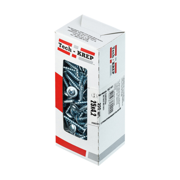 Саморез ШСММ 4,2х25 (200 шт) - коробка с окном ( 0,42 кг) | 102141 | Tech-KREP