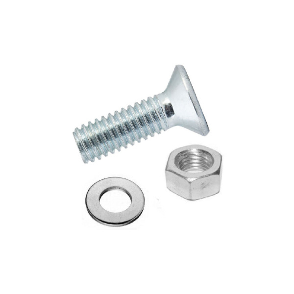 Винт DIN965 с потайной головкой оцинк. M6х16 + гайка + шайба (10 шт) - пакет Tec ( 0,072 кг) | 114064 | Tech-KREP