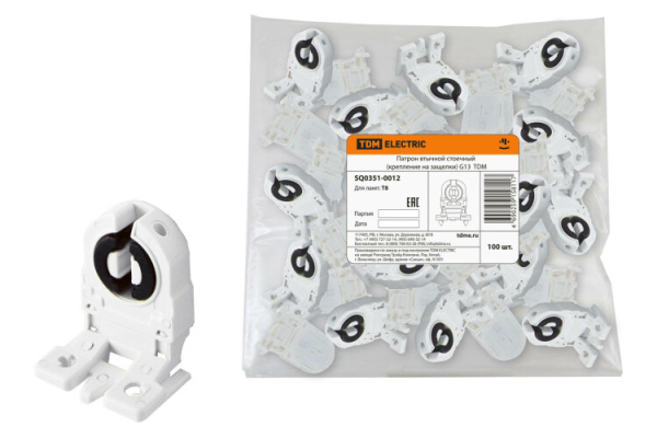 Патрон втычной стоечный G13 (крепление на защелки) | SQ0351-0012 | TDM
