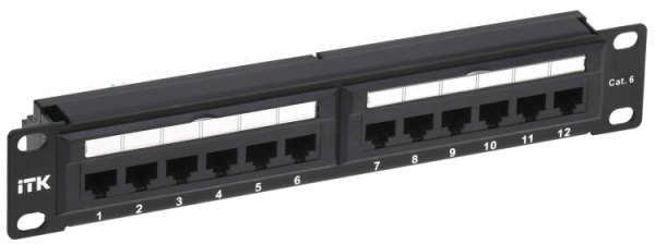 1U патч-панель кат.6 UTP 12 портов 10" Dual IDC | PP12-1UC06U-D05-10 | ITK
