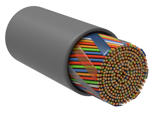 Кабель связи витая пара U/UTP, кат.5E, 10 пар 10х2х24AWG solid, LSZH, 305м, серый | LC1-C5E10-121 | ITK