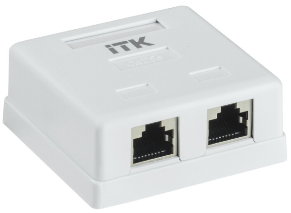 Настенная инф. розетка RJ45 кат. 5E FTP 2-порт | CS2-1C5EF-22 | ITK