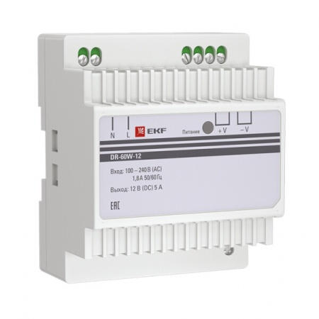 Блок питания 12В DR-60W-12 PROxima | dr-60w-12 | EKF