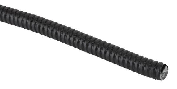 Металлорукав Р3-ЦПнг-15 (черный) с протяжкой 20м | Б0036554 | ЭРА