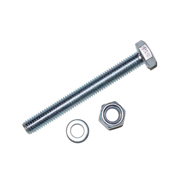 Болт DIN933 с шестигранной головкой оцинк. М8х150 + гайка + шайба (2 шт) - пакет ( 0,129 кг) | 136914 | Tech-KREP