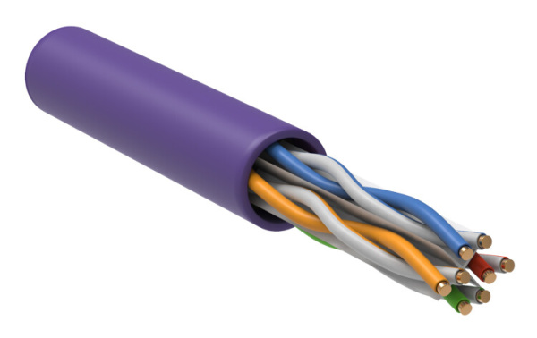 Каб. в. п. U/UTP кат. 6 4х2х23AWG solid LSZH 305м фиол. | LC1-C604-126 | ITK