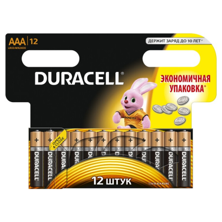 Элемент питания Duracell LR03-12BL BASIC | Б0014520 | Duracell