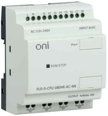 Логическое реле PLR-S. CPU0804(R) 220В AC без экрана ONI | PLR-S-CPU-0804R-AC-NN | ONI