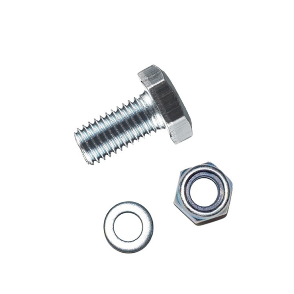 Болт DIN933 с шестигранной головкой оцинк. М8х20 + гайка + шайба (4 шт) - пакет ( 0,077 кг) | 130185 | Tech-KREP