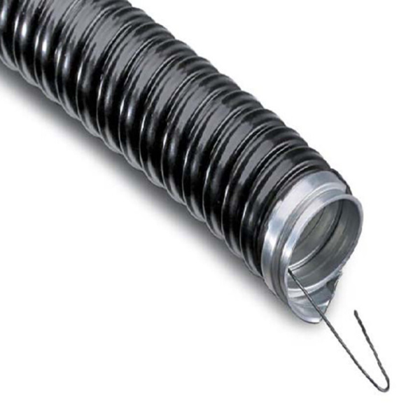 Металлорукав в ПВХ изоляции МРПИнг-18 (бухта 50 м/уп.) с зондом, черный | 28-0118-50 | REXANT