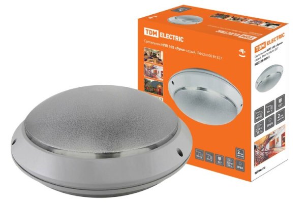 Светильник пылевлагозащищенный под лампу для ЖКХ НПП 105 Луна 2х60Вт ЛН E27 IP64 | SQ0328-0013 | TDM