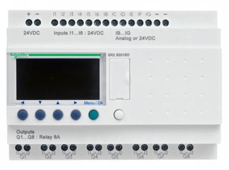 ZELIO LOGIC РЕЛЕ КОМПАКТ 20ВХ/ВЫХ =24В| SR2B202BD | Schneider Electric