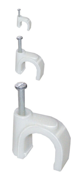 Скоба 14мм круглая пластиковая (100шт) | USK11-14-100 | IEK