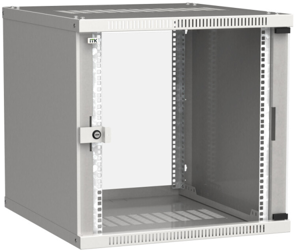 Шкаф LINEA WE 9U 600x450мм дверь стекло серый | LWE3-09U64-GF | ITK