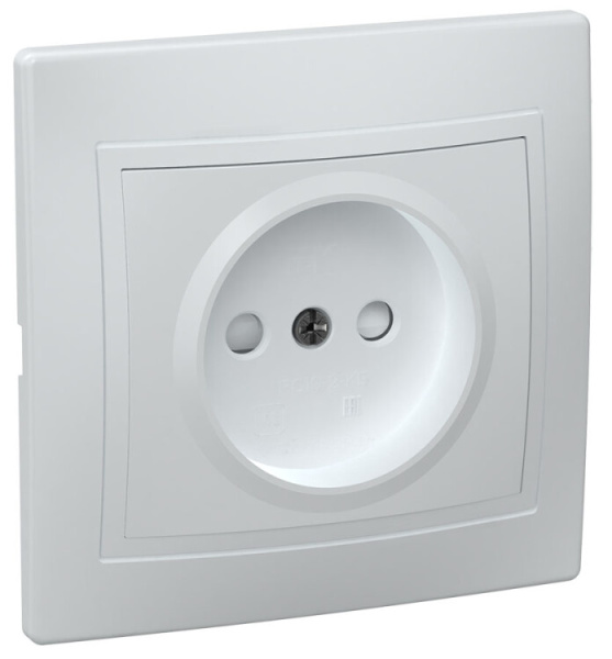 КВАРТА белый Розетка 1-местная б/з cо шторками 10А РСш10-2-КБ | ERK10-K01-10-DM | IEK