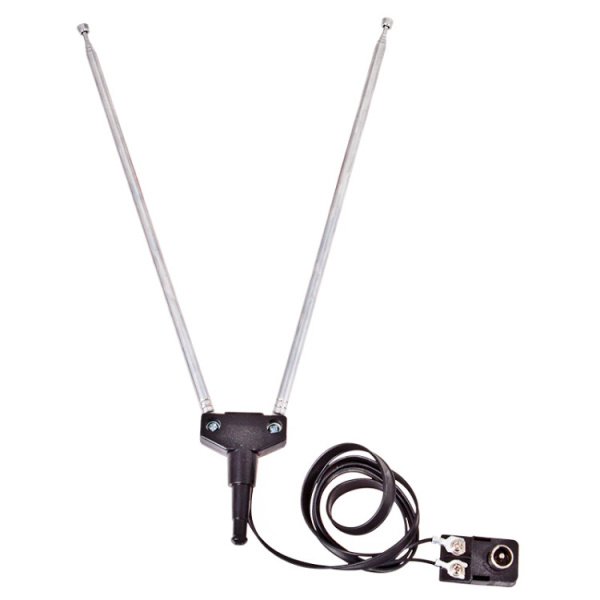 ТВ антенна комнатная телескопическая, 4 секции, с адаптером «Усы» (модель RX-107-4) | 34-0107-4 | REXANT