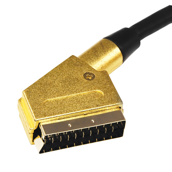 Шнур SCART - SCART (21 Pin), длина 3 метра (GOLD-металл GOLD) | 17-1115-1 | REXANT