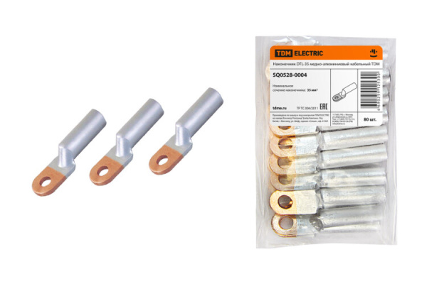 Наконечник DTL-35 медно-алюминиевый кабельный | SQ0528-0004 | TDM