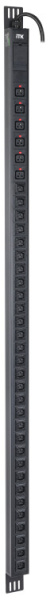 ITK PDU верт. 42U 1ф 32А 30 роз. C13 6 C19 каб. 3м IEC60309 | PV22-30C13-06C19-41 | ITK