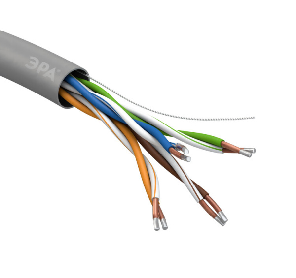 Кабель витая пара U/UTP 4x2x24 AWG Cat5e CCA PVC 100 м SIMPLE (6/180) | Б0044439 | ЭРА