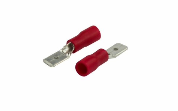Клемма плоская изолированная штекер 4.8 мм 0.5-1.5 мм? (РПи-п 1.5-(4.8)/РПИп 1,25-5) красная | 08-0312 | REXANT