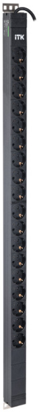 ITK PDU верт. 24U 1ф 16А 18 роз. Schuko каб. 3м Schuko | PV22-18D-11 | ITK
