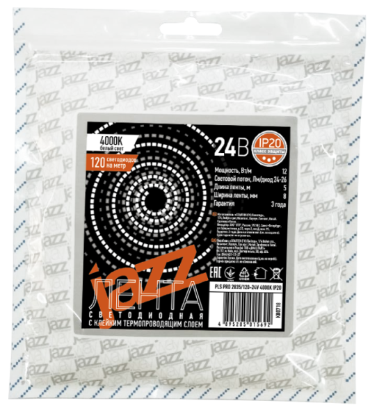 Лента светодиодная PLS PRO 2835/ 60-24V 4000K IP20 -5m | .5015630 | Jazzway