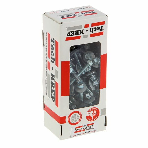 Саморез КР ZP св. 5,5х38 (60 шт) - коробка с окном ( 0,496 кг) | 124628 | Tech-KREP