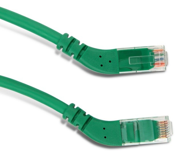 Патч-корд PC-APM-UTP-RJ45/R45-RJ45/R45-C6-2M-LSZH-GN U/UTP угловой, правый 45°-правый 45°, Cat.6, LSZH, 2 м, зеленый | 233021 | Hyperline