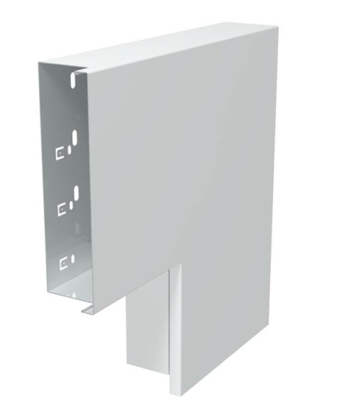 Плоский угол с крышкой кабельного канала LKM 60x200 мм (сталь,белый) (LKM F60200RW) | 6249523 | OBO Bettermann