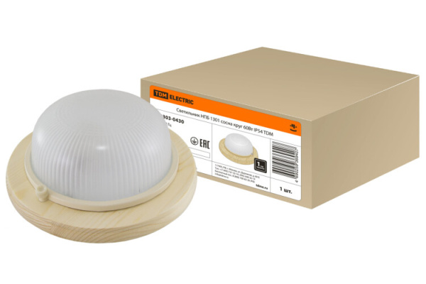 Светильник пылевлагозащищенный под лампу для ЖКХ НПБ1301 сосна круг 60Вт IP54 TDM