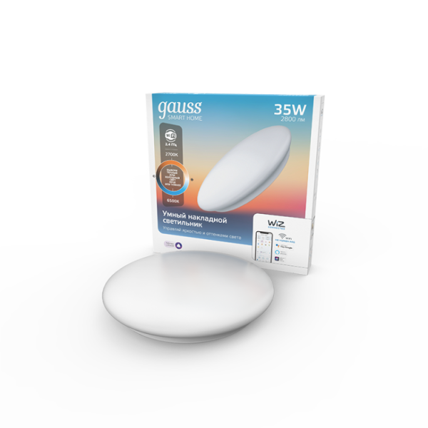 Cветильник SmartHome наст-потол 35W2800lm2700-6500К198-264V IP20 400*70мм изм.цвет.тем.+дим LED 1/5 | 2060112 | Gauss