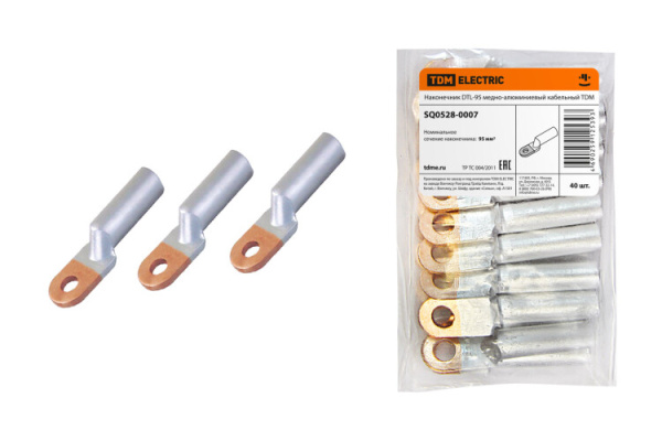 Наконечник DTL-95 медно-алюминиевый кабельный | SQ0528-0007 | TDM