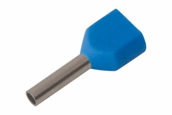 Наконечник штыревой втулочный изолированный F-8 мм 2х0.75 мм? (НШВи(2) 0.75-8/НГи2 0,75-8) синий | 08-2802 | REXANT
