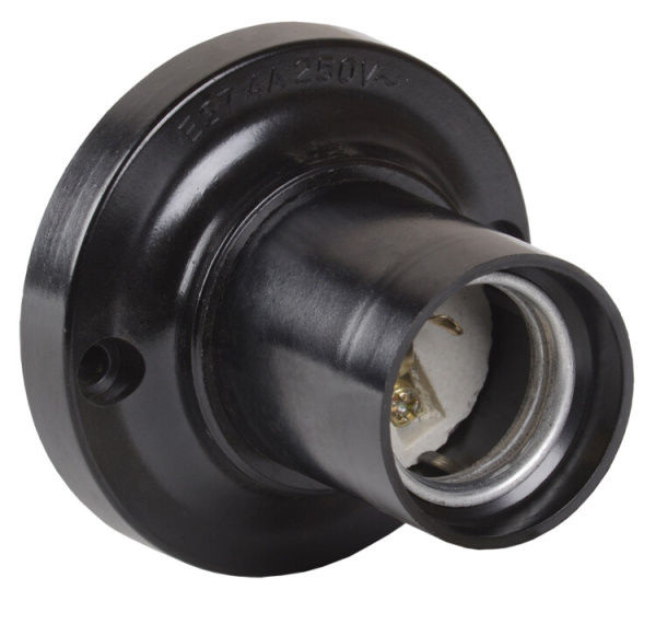 Патрон потолочный карболитовый Е27 черный, индивидуальный пакет Пкб27-04-К21 | EPK12-04-02-K01 | IEK