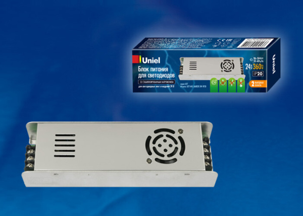 Блок питания UET-VAS-360B20 24V IP20 360Вт. металл.корпус. | UL-00002435 | Uniel