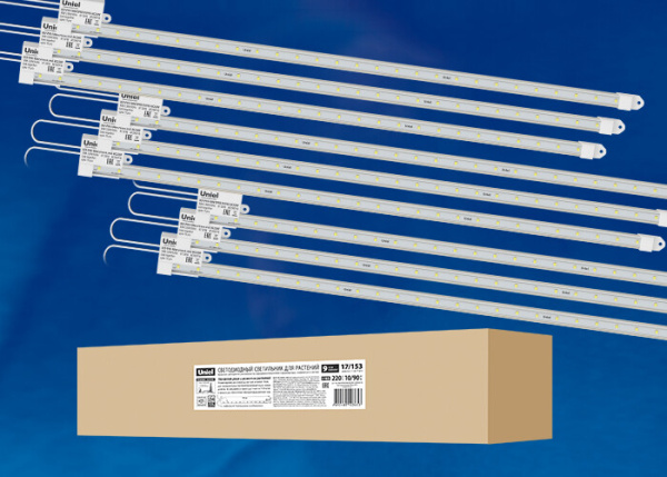 Светильник светодиодный для растений, 600мм спектр для фотосинтеза ULY-P90-10W/SPFR/K IP65 AC220V CLEAR KIT09 Набор из 9-ти штук | UL-00003852 | Uniel