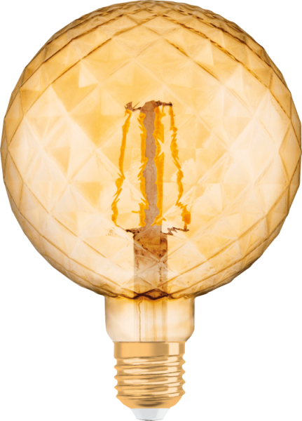 Лампа светодиодная LED, филаментная, золотистая, Vintage 1906 LED CL PINECONE FIL GOLD 40 non-dim 4, 5W/825 E27 | 4058075092037 | Osram