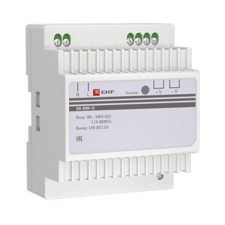 Блок питания 12В DR-30W-12 PROxima | dr-30w-12 | EKF