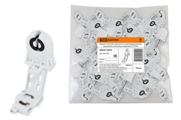 Патрон стоечный сквозной со стартеродержателем G13 (крепление на боковые защелки) | SQ0351-0010 | TDM