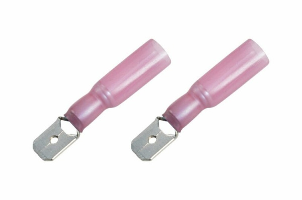 Клемма плоская изолированная термоусаживаемая штекер 6.35 мм 0.5-1.5 мм? РПи-п-т 1.5-(6.3)) красный | 08-0314 | REXANT