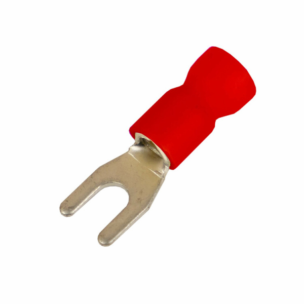 Наконечник вилочный с изолир.фланцем ПВХ, двойная гильза, 0,25-1,5 кв.мм М5 (д.5,3 мм) (НВИ) | 2A15P-DS-PVC | DKC