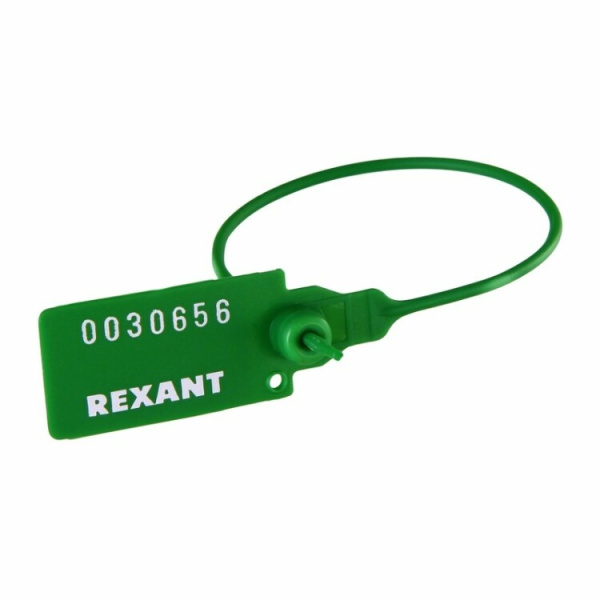 Пломба пластиковая номерная 220 мм зеленая | 07-6113 | REXANT