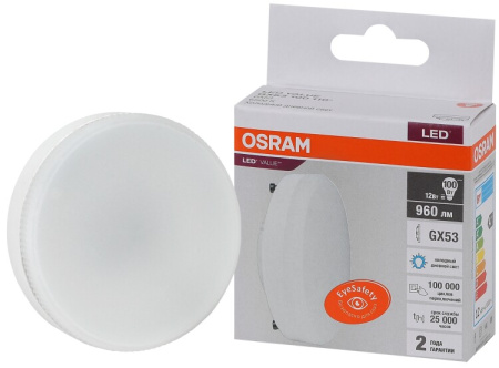 Лампа светодиодная LED Value GX53 12W/865 230V GX53 10X1 | 4058075582217 | OSRAM