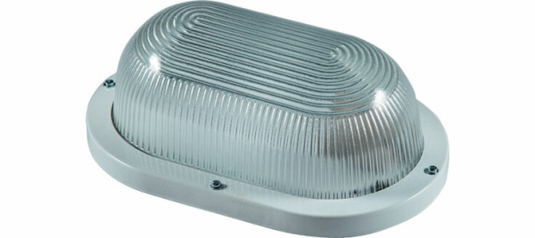Светильник пылевлагозащищенный для ЖКХ НПП 03-100-1202 Овал решетка ЛОН 1х100Вт Е27 IP65 накладной | 11661 | Владасвет
