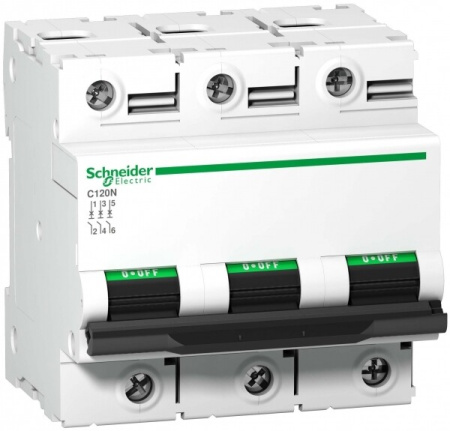 Выключатель автоматический трехполюсный C120N 125А C 10кА | A9N18369 | Schneider Electric